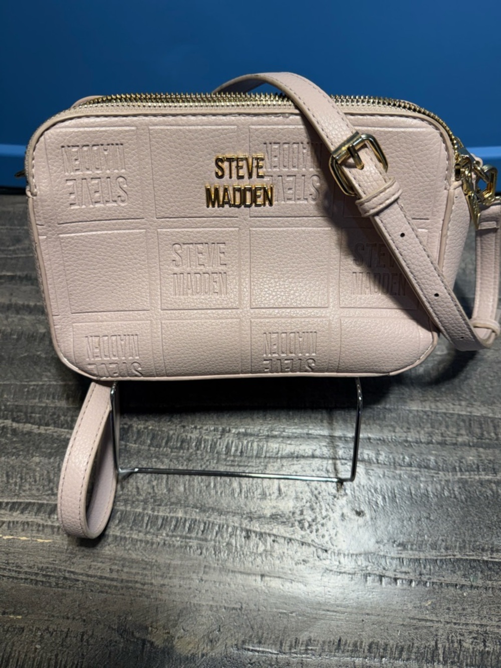 Steve Madden Pale Pink Embossed Leather Crossbody